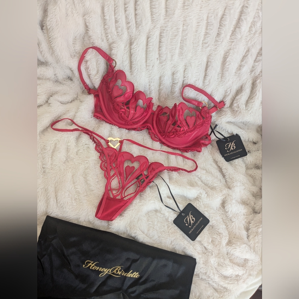 Honey Birdette Red Heart Set, 32D, M